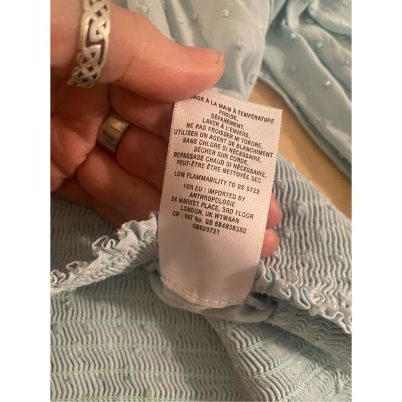 Anthropologie Maeve Fairfield Blouse Baby Blue Dot Blouse, Size 3X, MSRP $128 - Picture 6 of 9